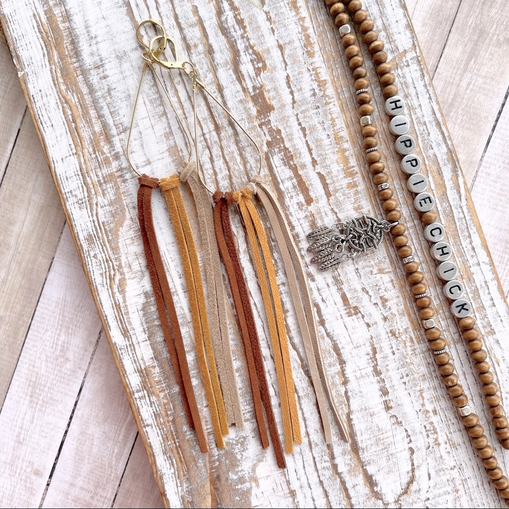 Boho Suede hanging Earrings